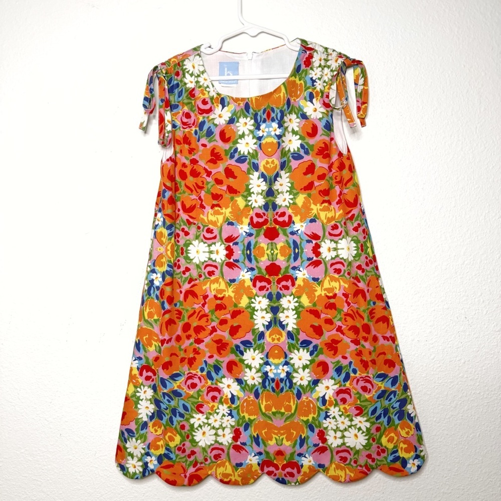 Bella Bliss girls floral tropical multicolor retro dress size 8 - Picture 2 of 9